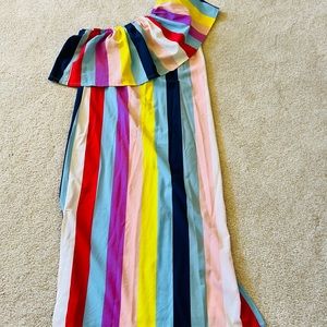 Vovk one shoulder stripe summer dress